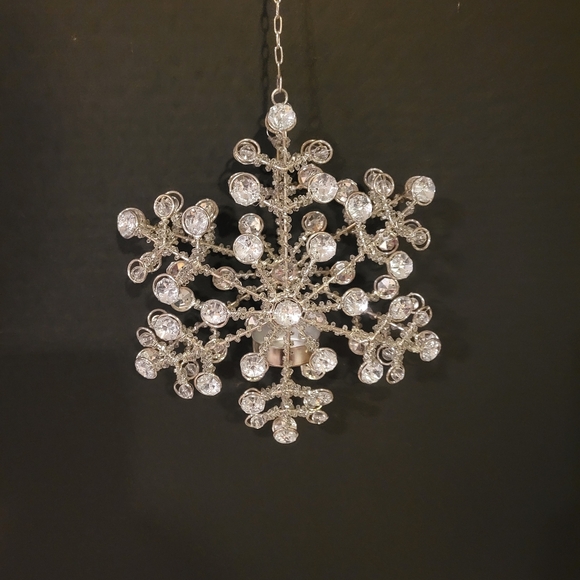 Hanging Crystal Snowflake Candle Holder Shiny Glitters - Picture 6 of 13